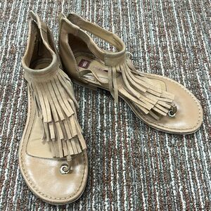 Elaine Turner fringe sandals